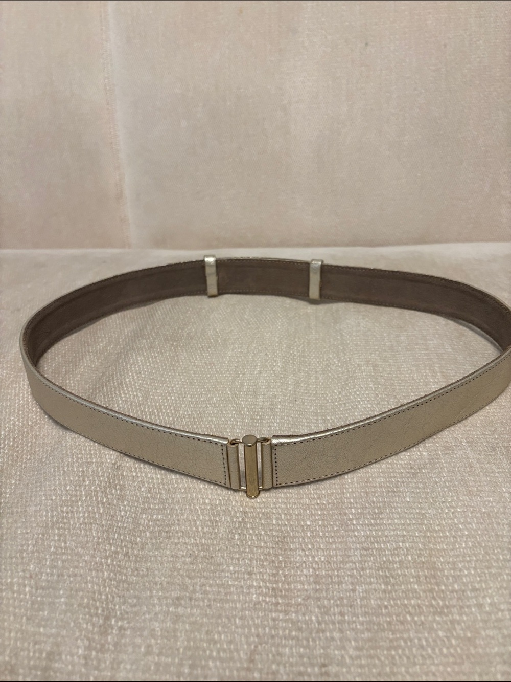 B-Low the Belt platinum Leather Belt with Gold Clasp